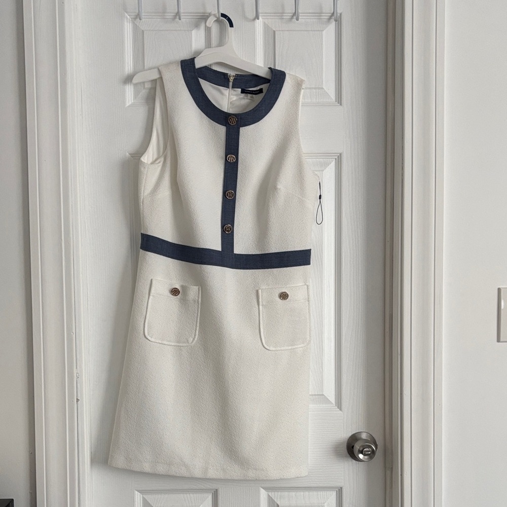 Tommy Hilfiger White and Navy Kids Dress